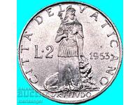 2 Lire 1953 Vatican UNC Pius XII