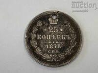 Rusia 25 copeici 1878 - Argint 0.868