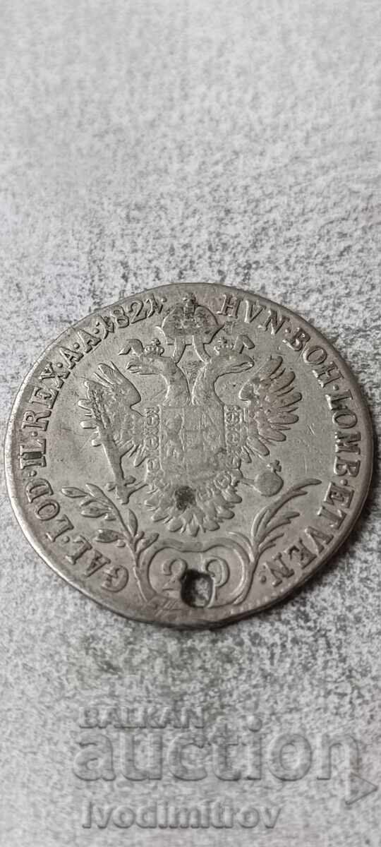Imperiul Austriac 20 kreuzer 1821 A Imperiul Austriac 20 kreuzer 1821 A