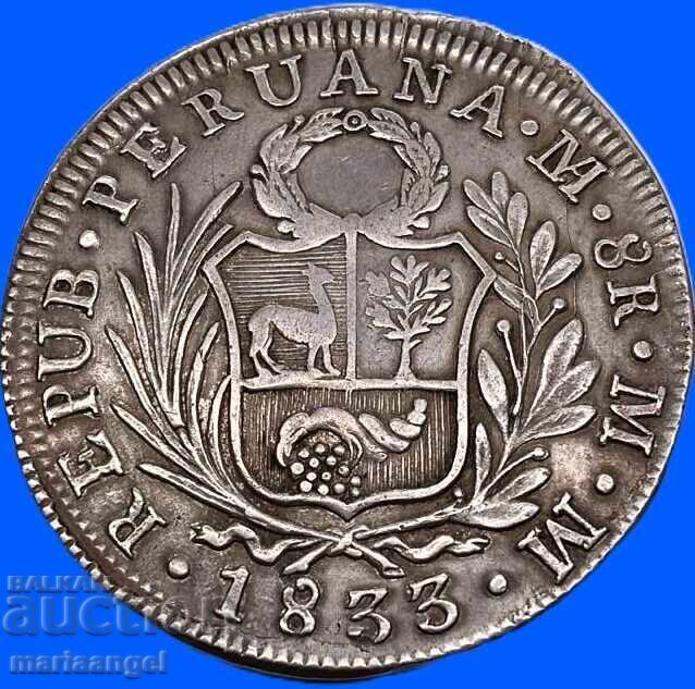 8 Reales 1833 Περού Libertad 26,80g 39mm 903 καθαρότητα ασημιού με τιμή € 238.00 | 465.49 BGN