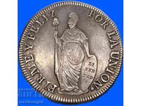 8 Reales 1833 Περού Libertad 26,80g 39mm 903 καθαρότητα ασημιού