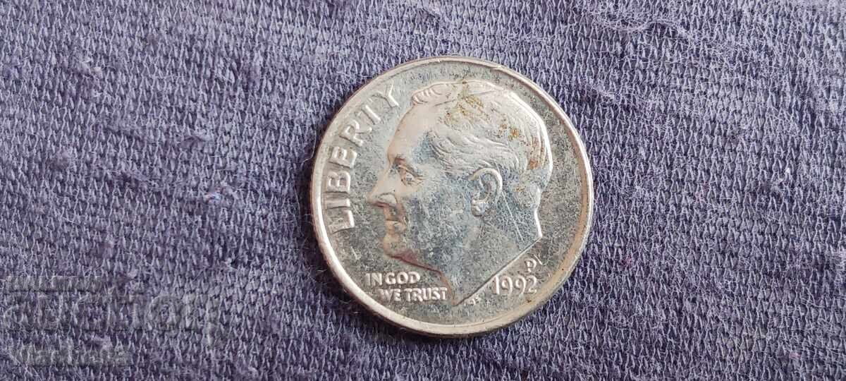 Δεκάρα ΗΠΑ (10 σεντς) 1992 P με τιμή € 0.01 | 0.02 BGN Δεκάρα ΗΠΑ (10 σεντς) 1992 P με τιμή € 0.01 | 0.02 BGN
