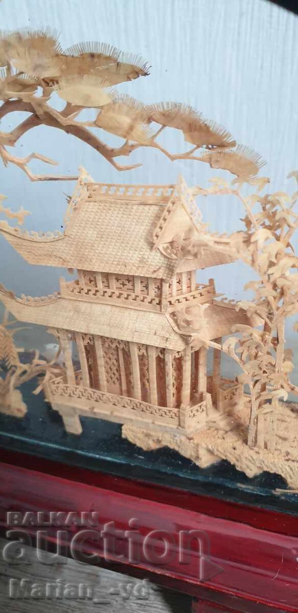 Delivery of Chinese hand-carved cork pastoral diorama