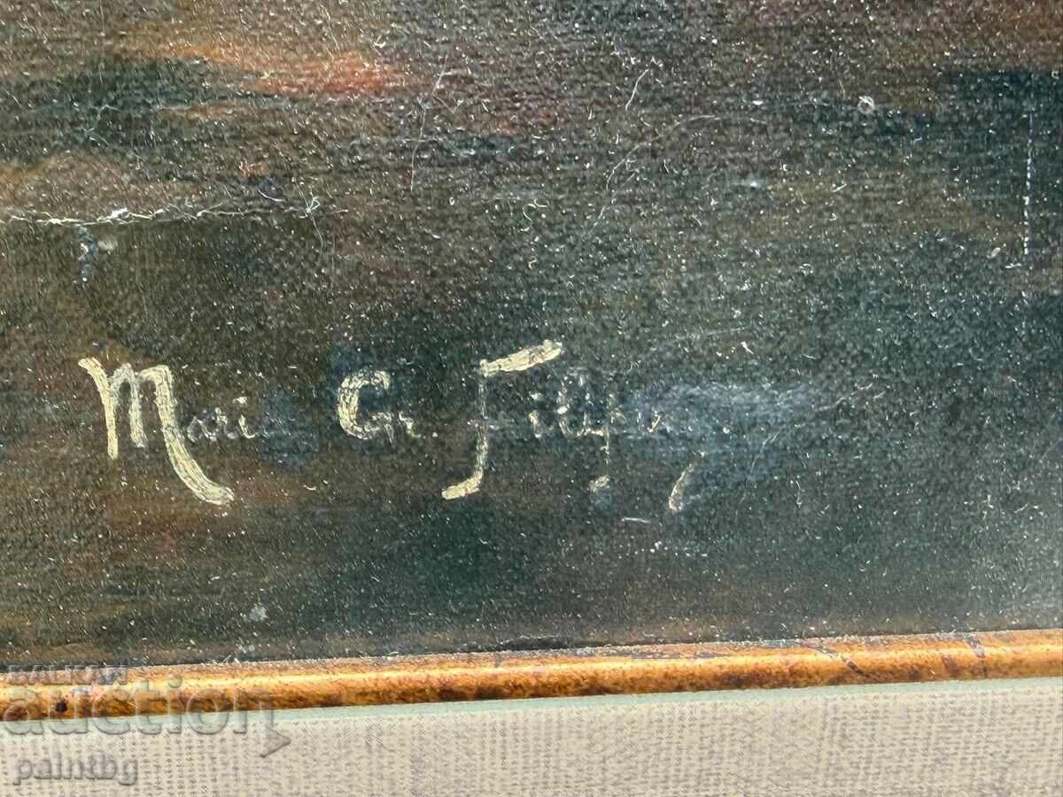 Δημοπρασία Φανταστικός πίνακας, λάδι, υπογεγραμμένος, κυνηγετική θεματολογία