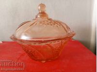 vintage art deco glass sugar bowl