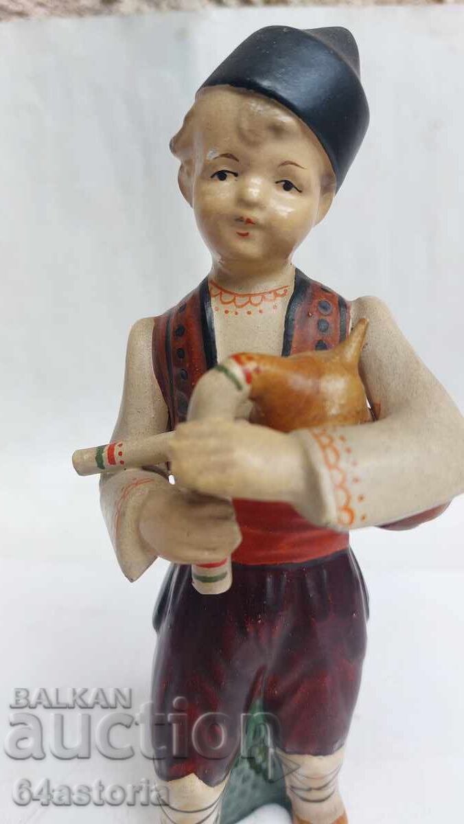 Ceramic figurine, bagpiper, folk costume, figure, Bulgarian - 5 Ceramic figurine, bagpiper, folk costume, figure, Bulgarian - 5