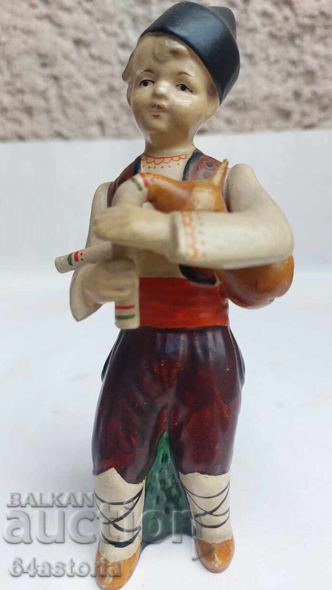 Figurină din ceramică, cimpoier, costum popular, figurină, bulgărească - 7