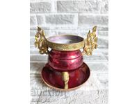 Vintage incense burner with dragon handles