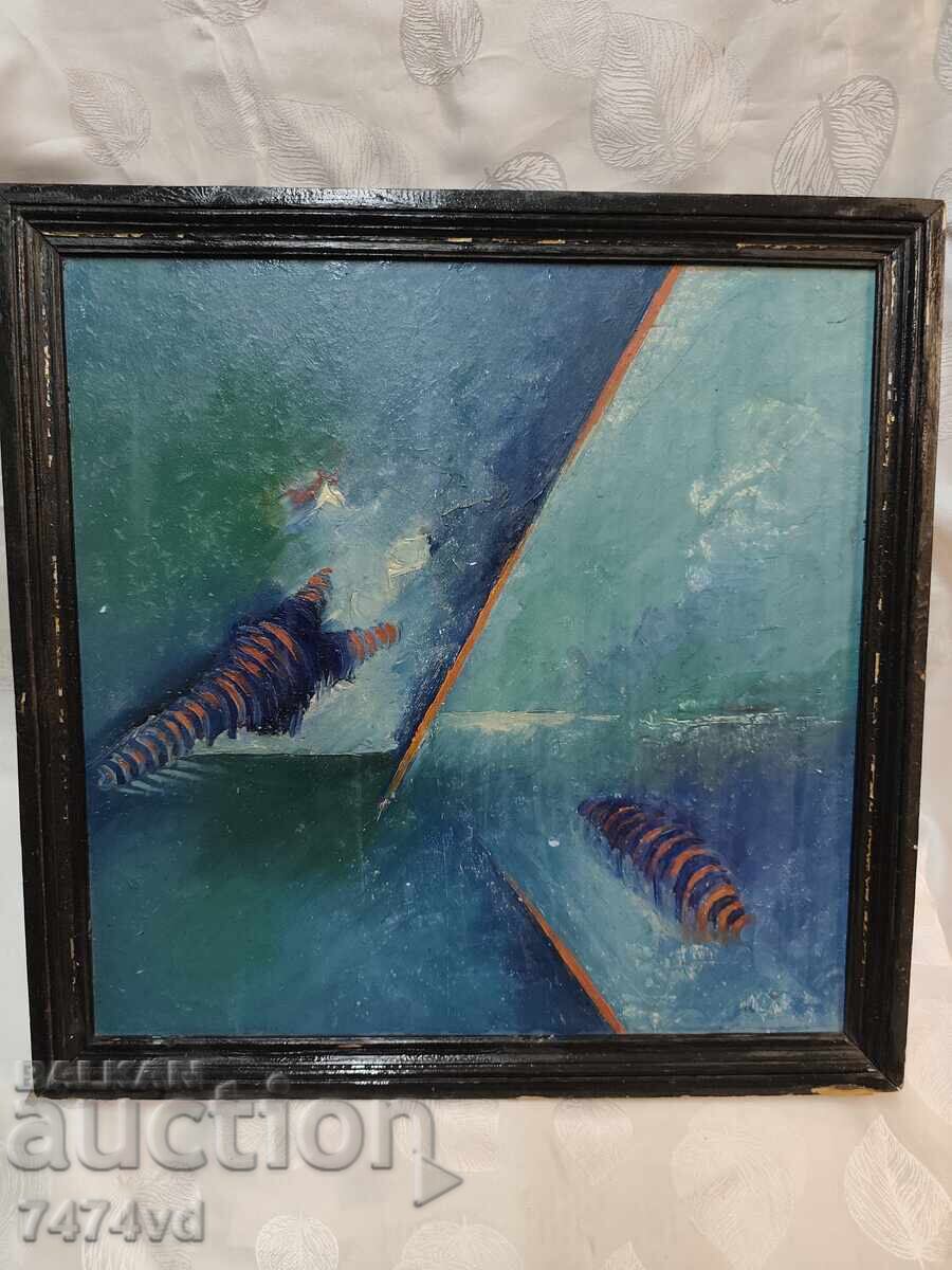 Licitație COMPOZIȚIE ABSTRACTĂ DE AUTOR - REFLEXIE ÎN ALBASTRU