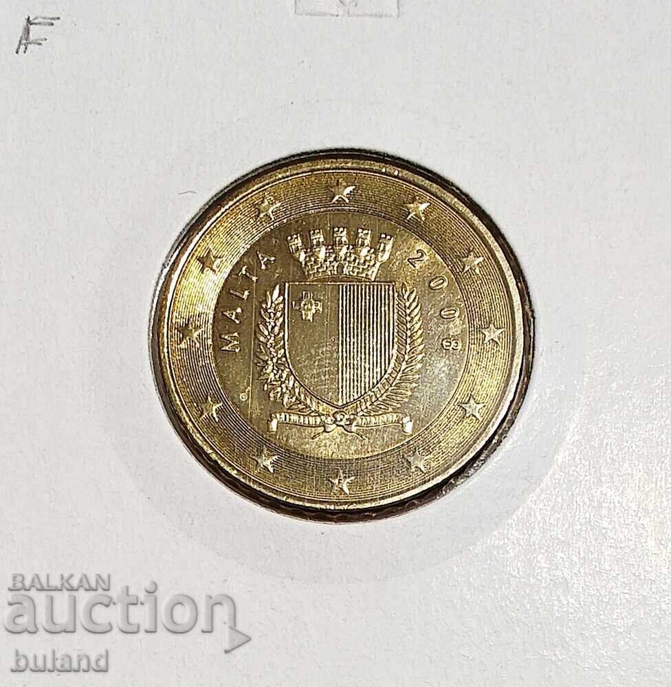 Malta UNC Monedă Euro 50 Cenți 2008 cu litera F Cent Euro cu preț € 5.00 | 9.78 BGN