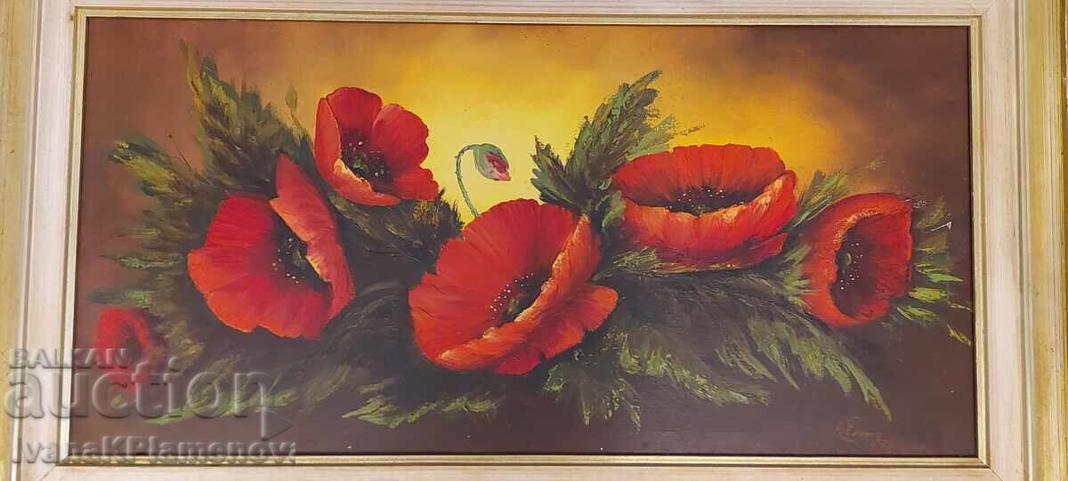 Canvas painting oil paints wooden frame 93cm 52cm with price € 100.00 | 195.58 BGN