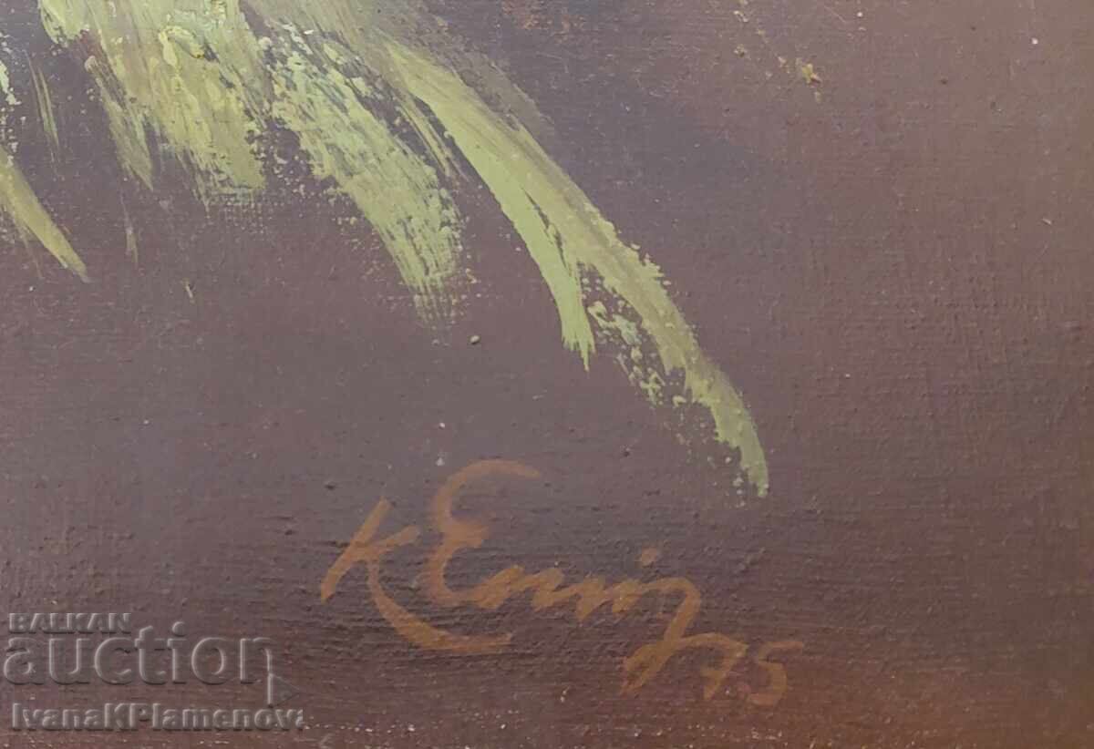 Canvas painting oil paints wooden frame 93cm 52cm - 5