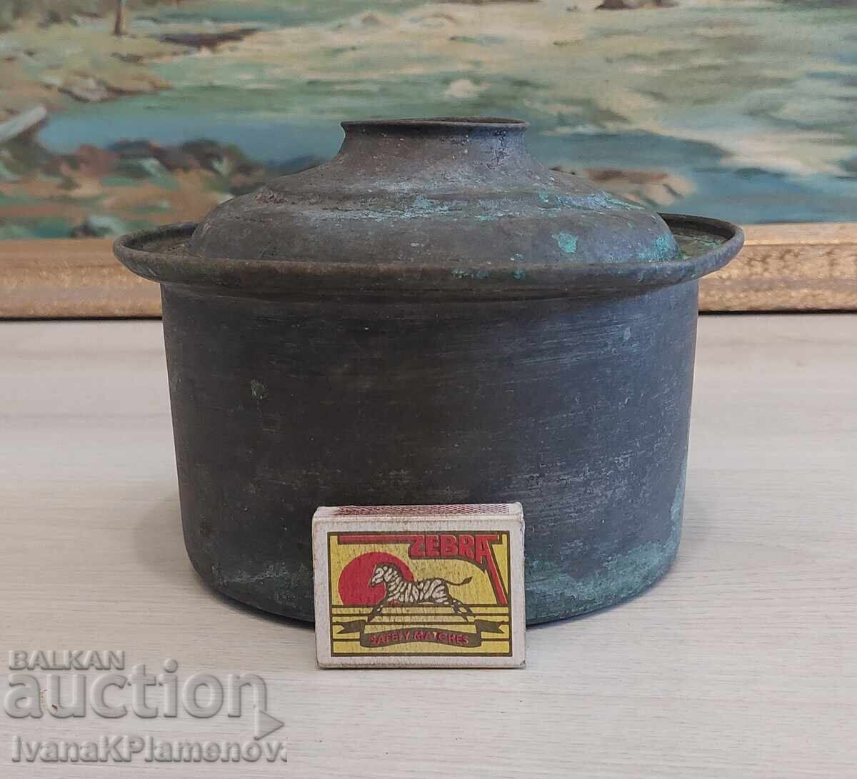 Bol cu capac din cupru retro pentru cunoscători - 7
