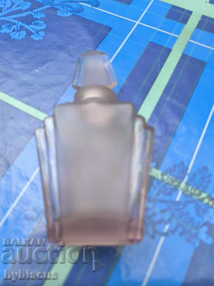Sticlă de parfum Art Deco din sticlă mată roz