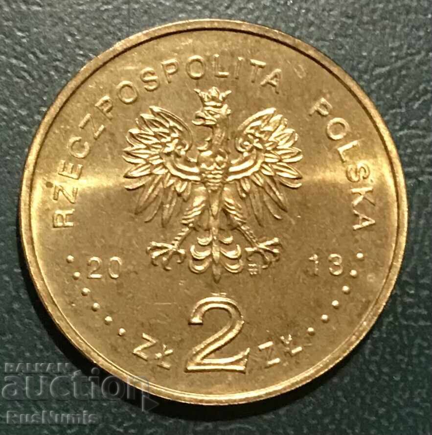 Polonia. 2 zloți 2013. Fregata cu rachete „Gen. Pułaski” cu preț € 2.90 | 5.67 BGN