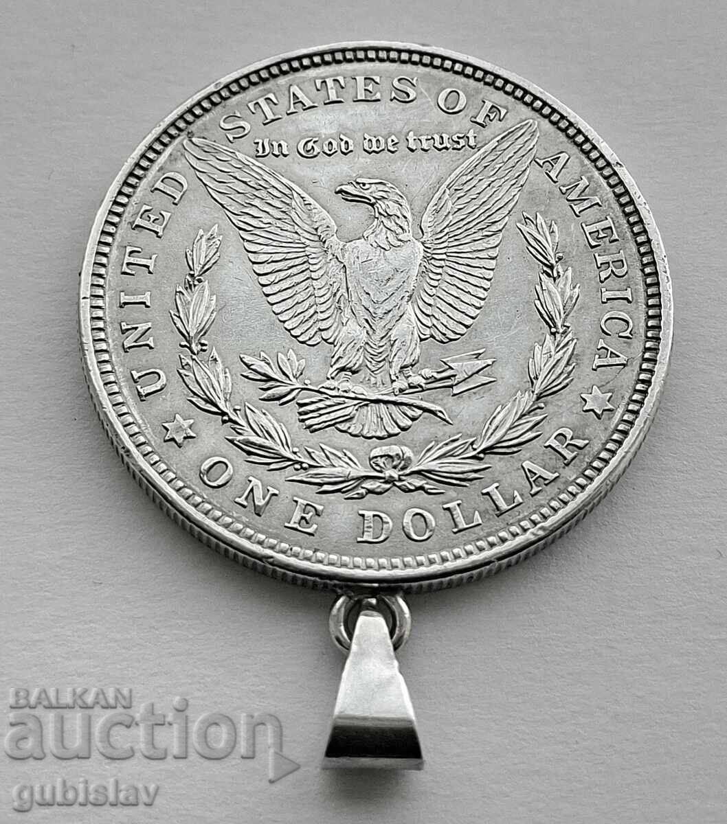 Сребърна монета 1 долар 1921 г.,  САЩ, с халка с цена € 90.00 | 176.03 лв.