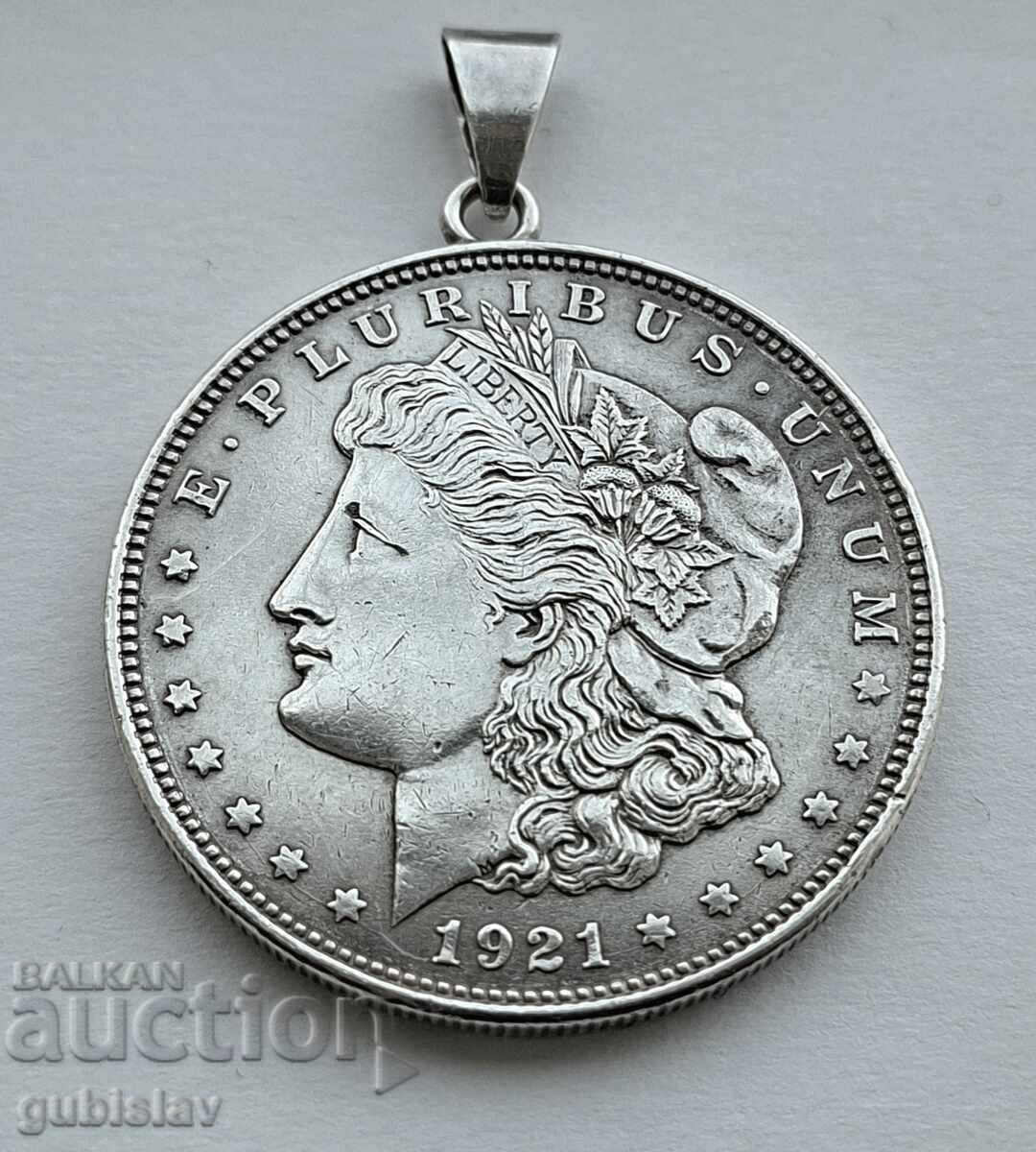 Сребърна монета 1 долар 1921 г.,  САЩ, с халка