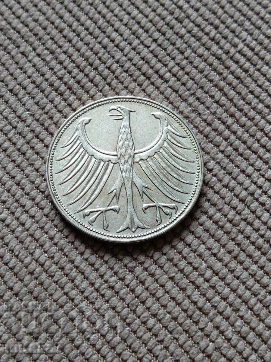 5 mărci 1960, Germania cu preț € 15.00 | 29.34 BGN 5 mărci 1960, Germania cu preț € 15.00 | 29.34 BGN