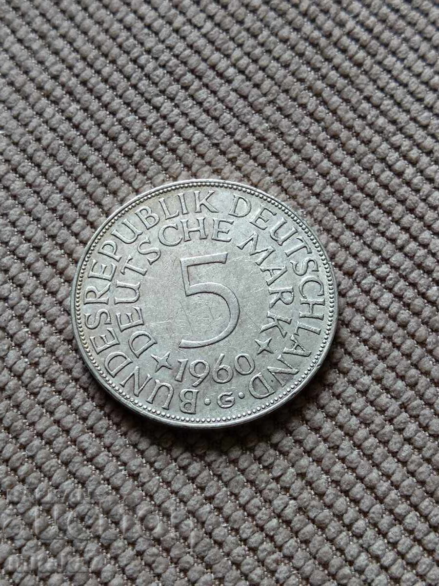 Licitație 5 mărci 1960, Germania Licitație 5 mărci 1960, Germania