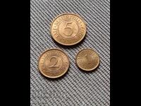 Lot of 1, 2 and 5 cents 1969, Mauritius