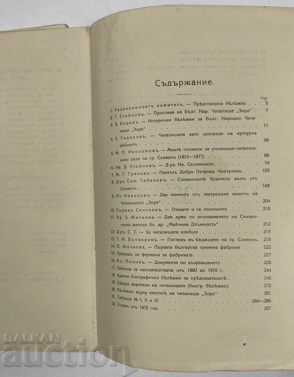 1860-1910 COLECȚIE JUBILIARĂ ORAȘUL SLIVEN CITITORIA POPULARĂ ZORA - 6
