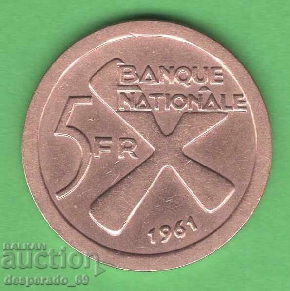 (¯`'•.¸ 5 franci 1961 KATANGA ¸.•'´¯)