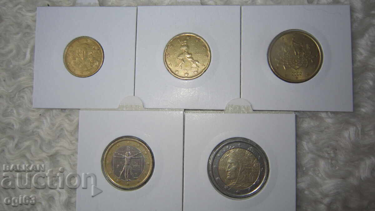 Lot of 10, 20, 50 cent, 1 and 2 Euro coins 2002 Italy with price € 30.00 | 58.68 BGN