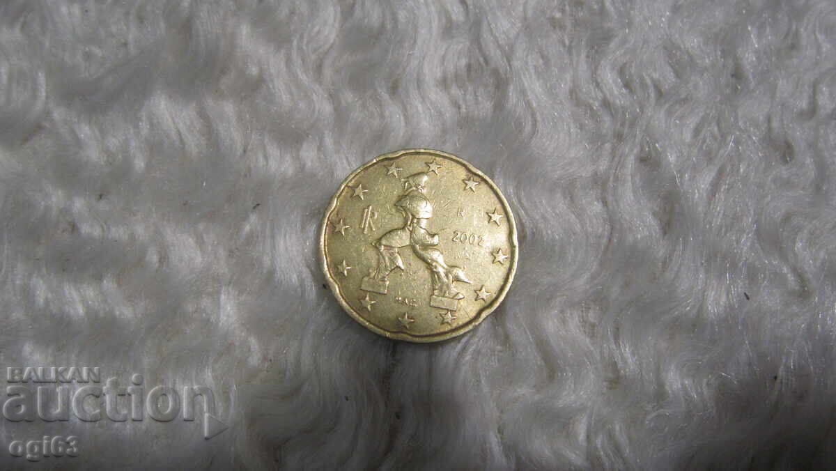 Delivery of Lot of 10, 20, 50 cent, 1 and 2 Euro coins 2002 Italy