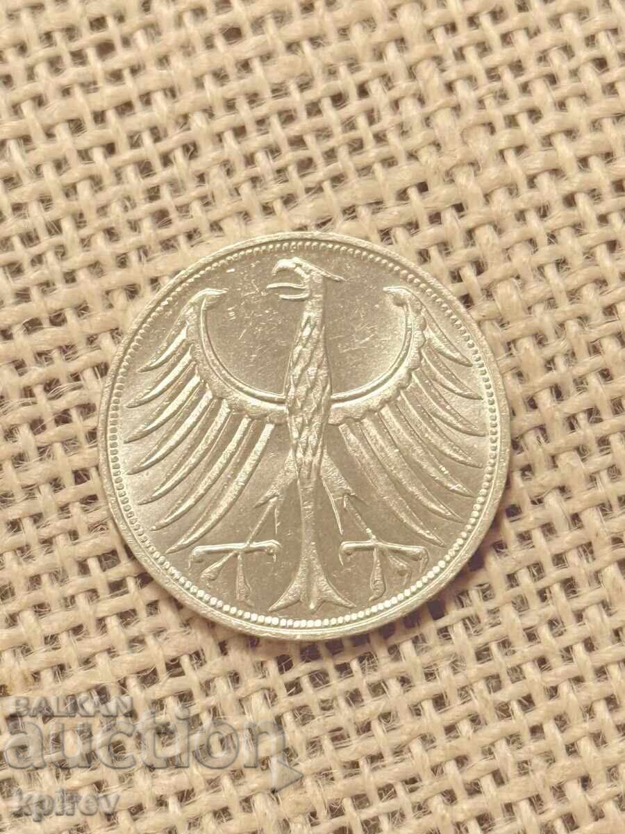5 марки – ФРГ, 1974 г. (сребро)