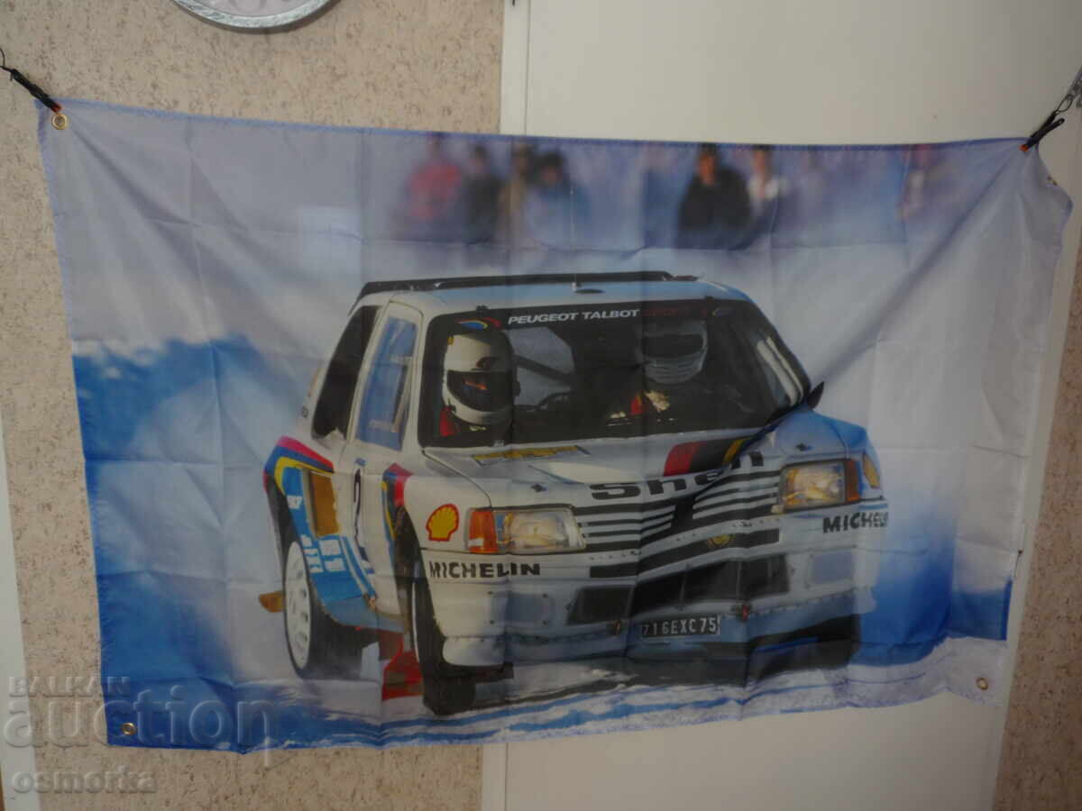 Peugeot Sport Rally Знаме кола рали зимата сняг пикоти скоро