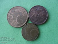 1, 2, 5 euro cents 2002 Germany