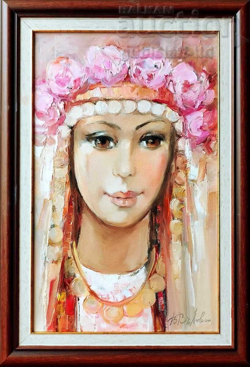 Tablou, fată, lazarka, art. V. Valova
