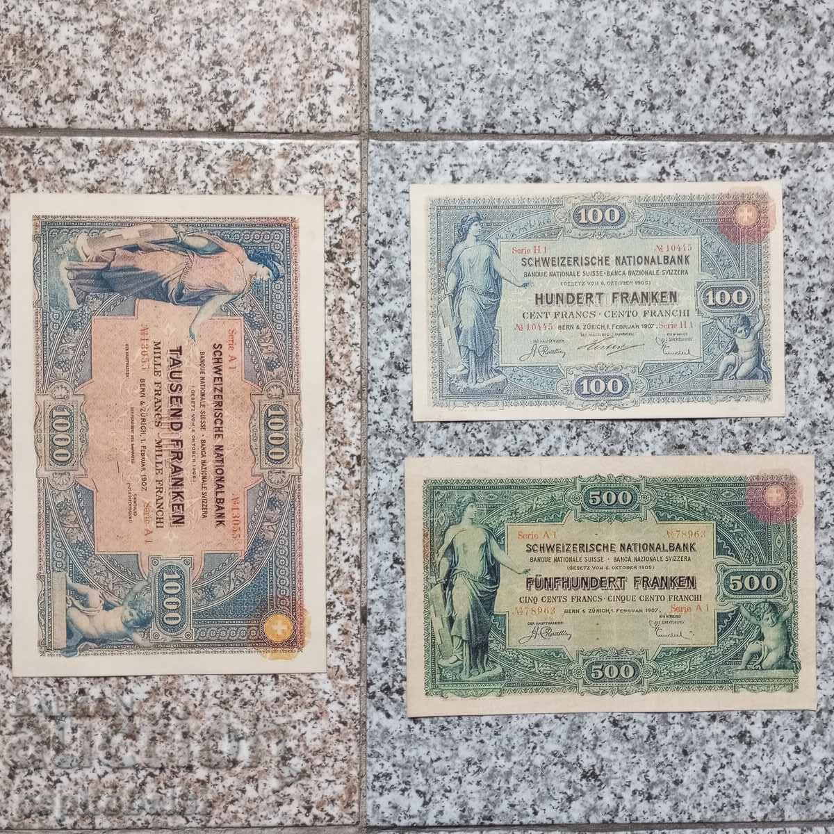 Elveția - Foarte rare 1905-1907 Lot - 3 Elveția - Foarte rare 1905-1907 Lot - 3