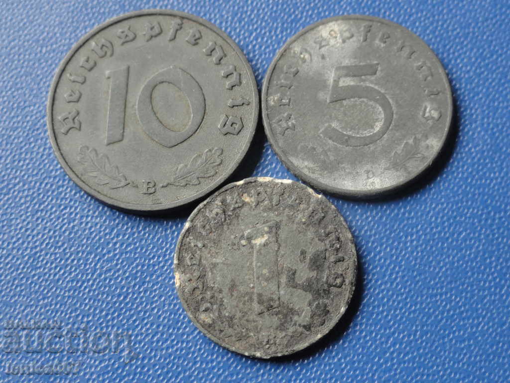 Germany 1940-41 - 1, 5 and 10 pfennig - 5 Germany 1940-41 - 1, 5 and 10 pfennig - 5