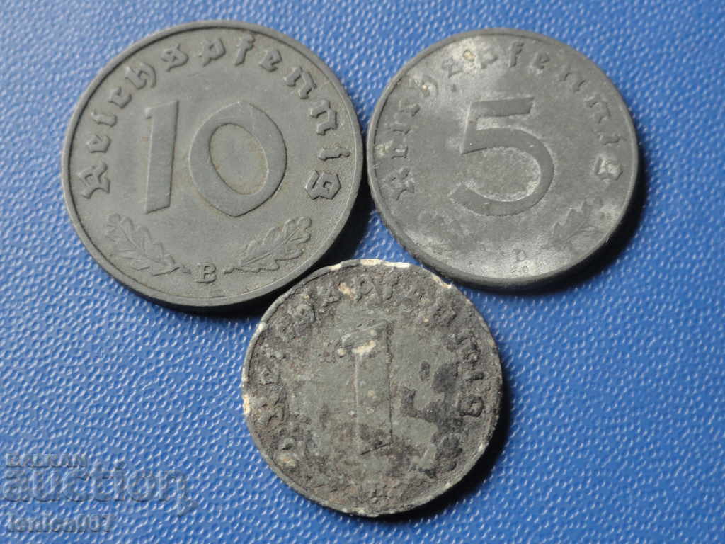 Germany 1940-41 - 1, 5 and 10 pfennig Germany 1940-41 - 1, 5 and 10 pfennig