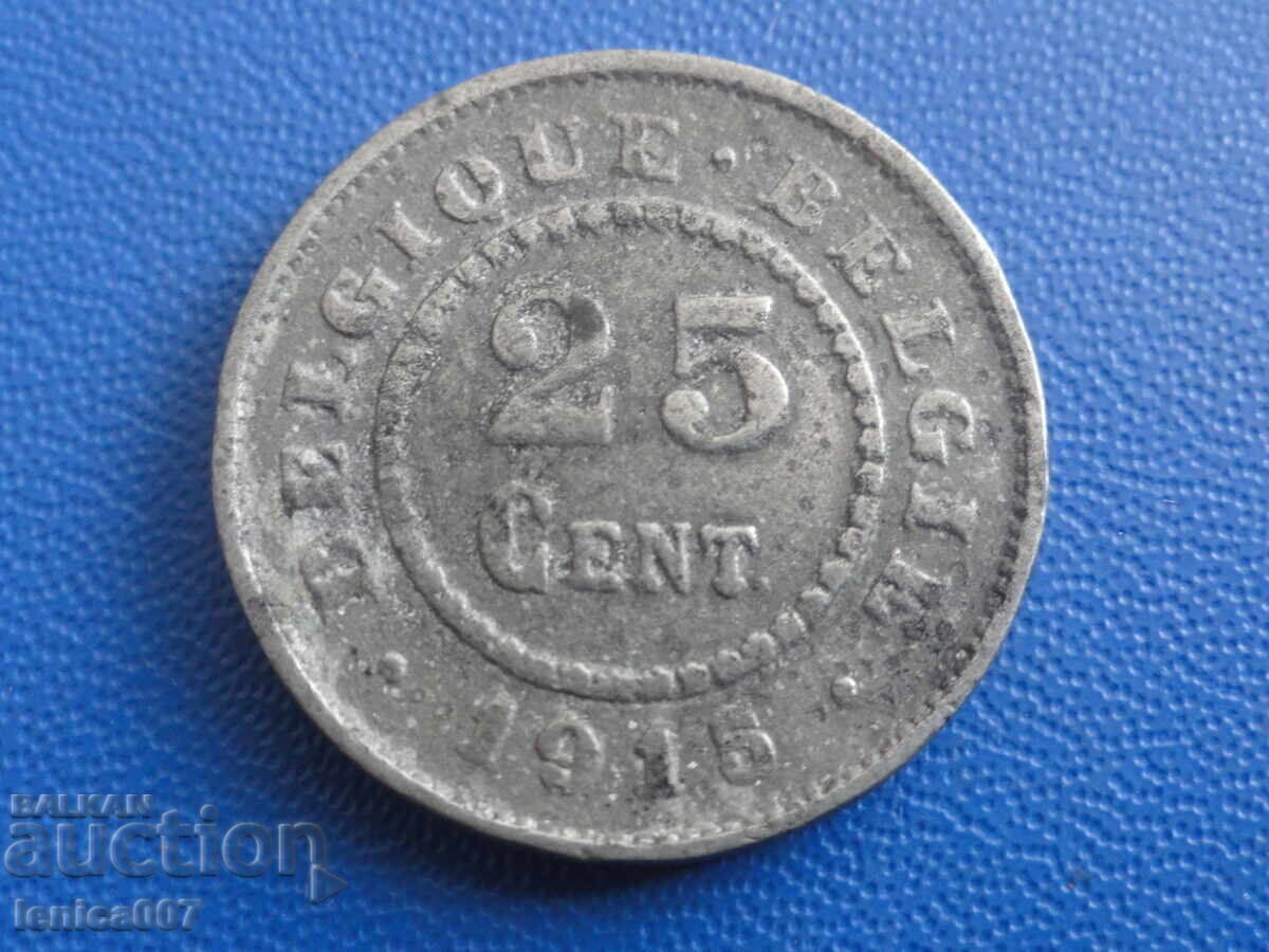 Белгия 1915г. - 25 цента с цена € 4.00 | 7.82 лв.