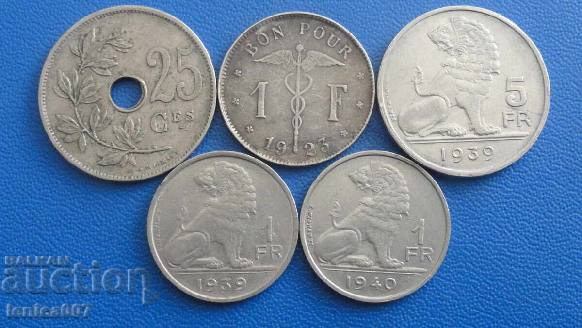 Βέλγιο 1927-40 - Νομίσματα (5 τεμάχια) - 5