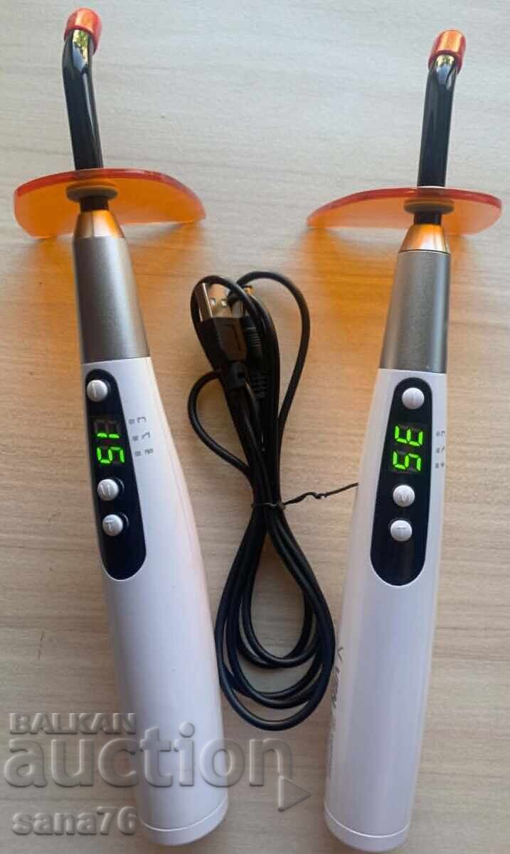 Photopolymer curing light (2 pcs.) with rechargeable batteries Photopolymer curing light (2 pcs.) with rechargeable batteries