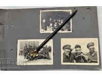 Old photos Soldiers Military Bulgaria glued on cardboard