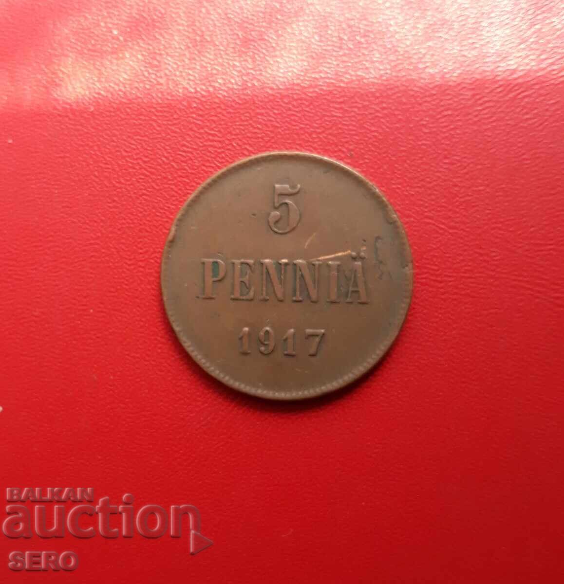 Русия/за Финландия/ 5 пени 1917