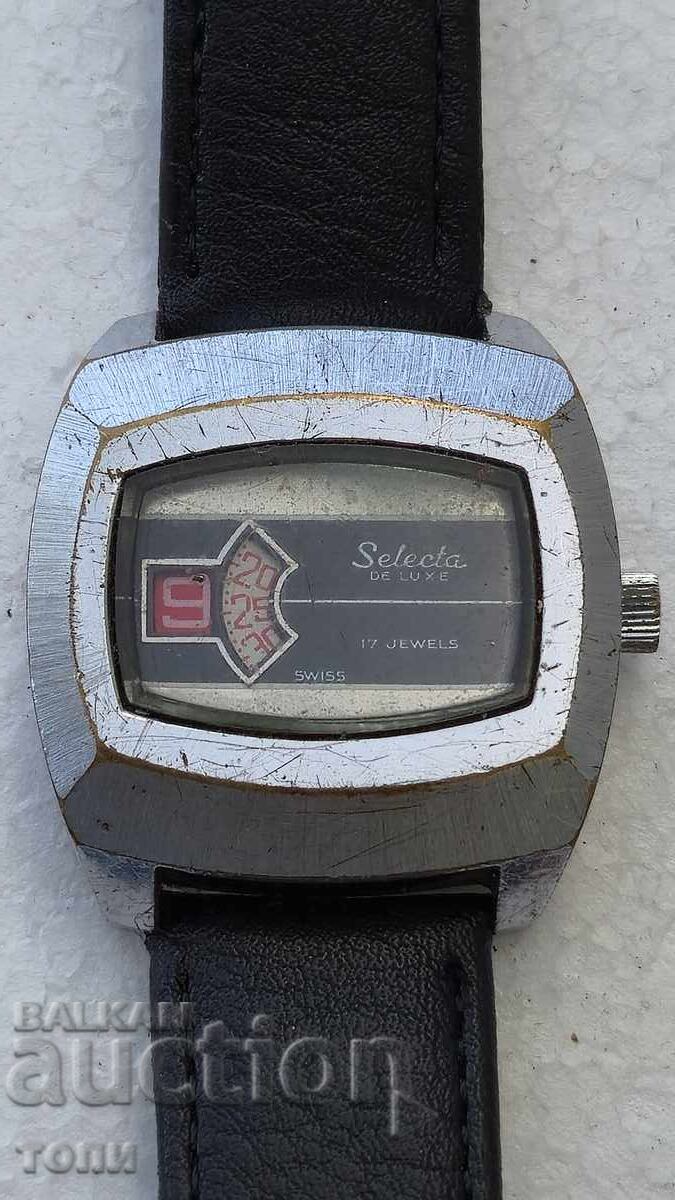 SELECTA DE LUXE DIGITAL SWISS MADE RARE NOT WORKING NO PRICE !!! SELECTA DE LUXE DIGITAL SWISS MADE RARE NOT WORKING NO PRICE !!!