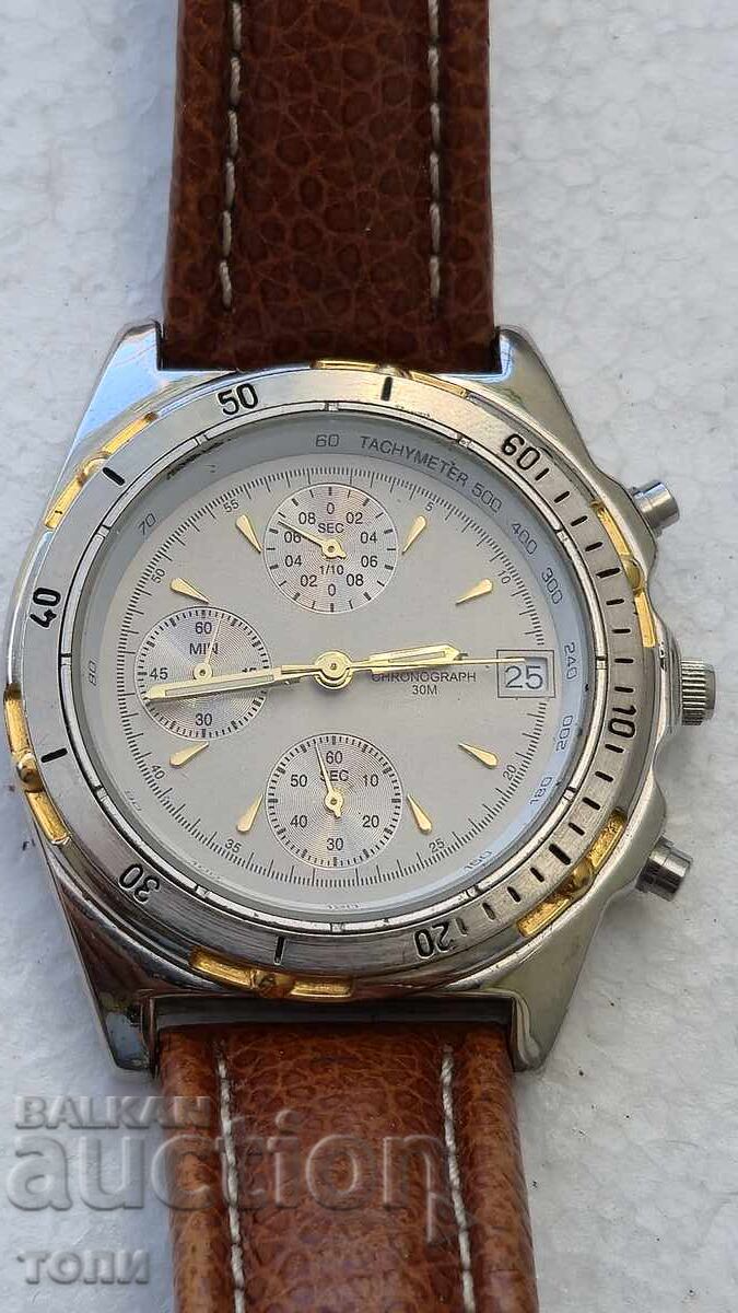 ASCOT CHRONOGRAPH QUARTZ JAPAN RARE WORKING NO WARRANTY
