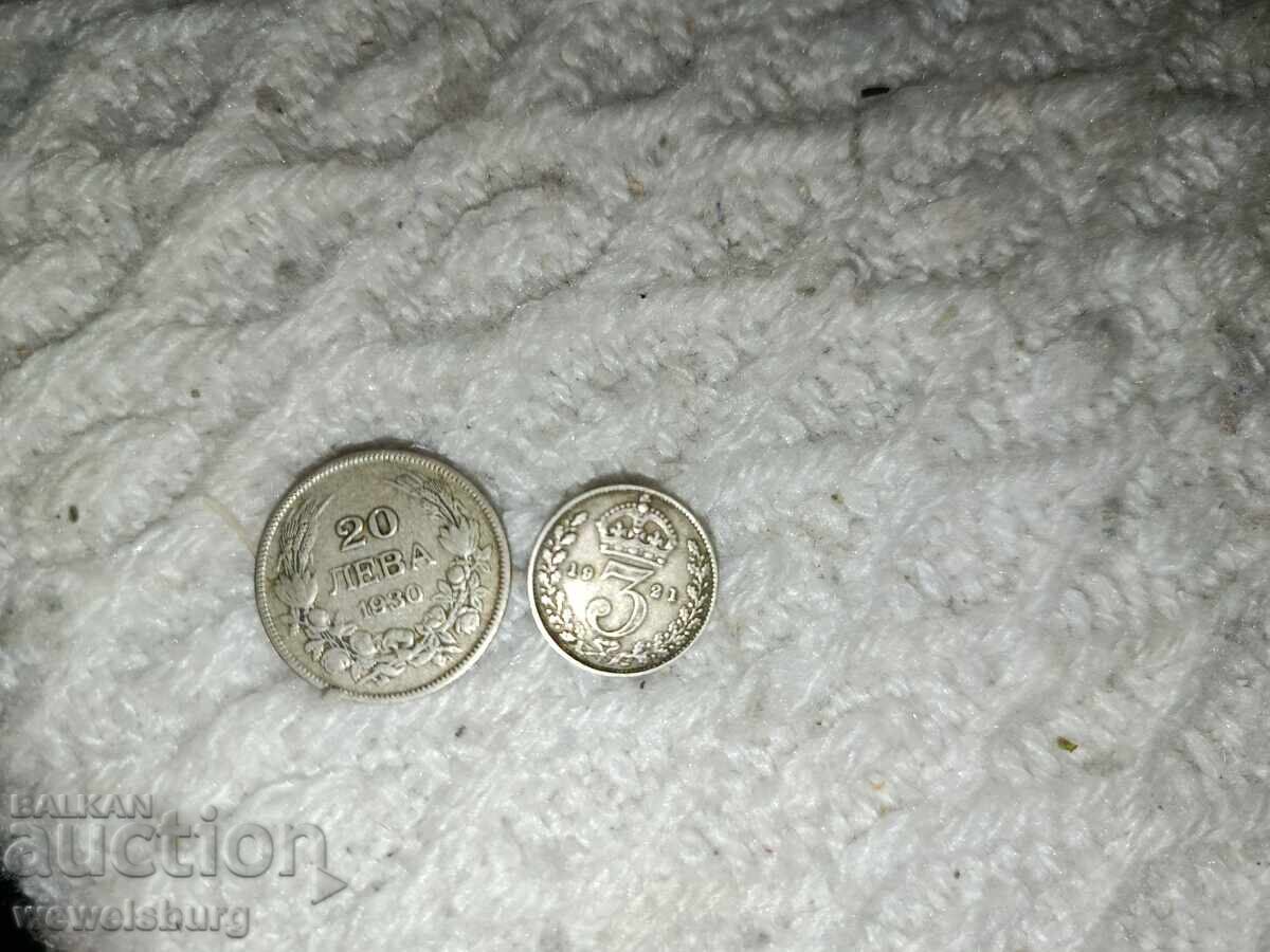 2 silver coins 1930 1921