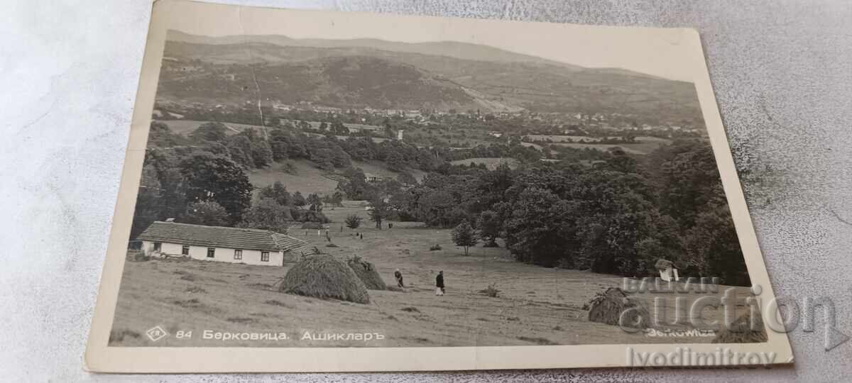 Carte poștală Berkovitsa Ashiklar Gr. Paskov 1940