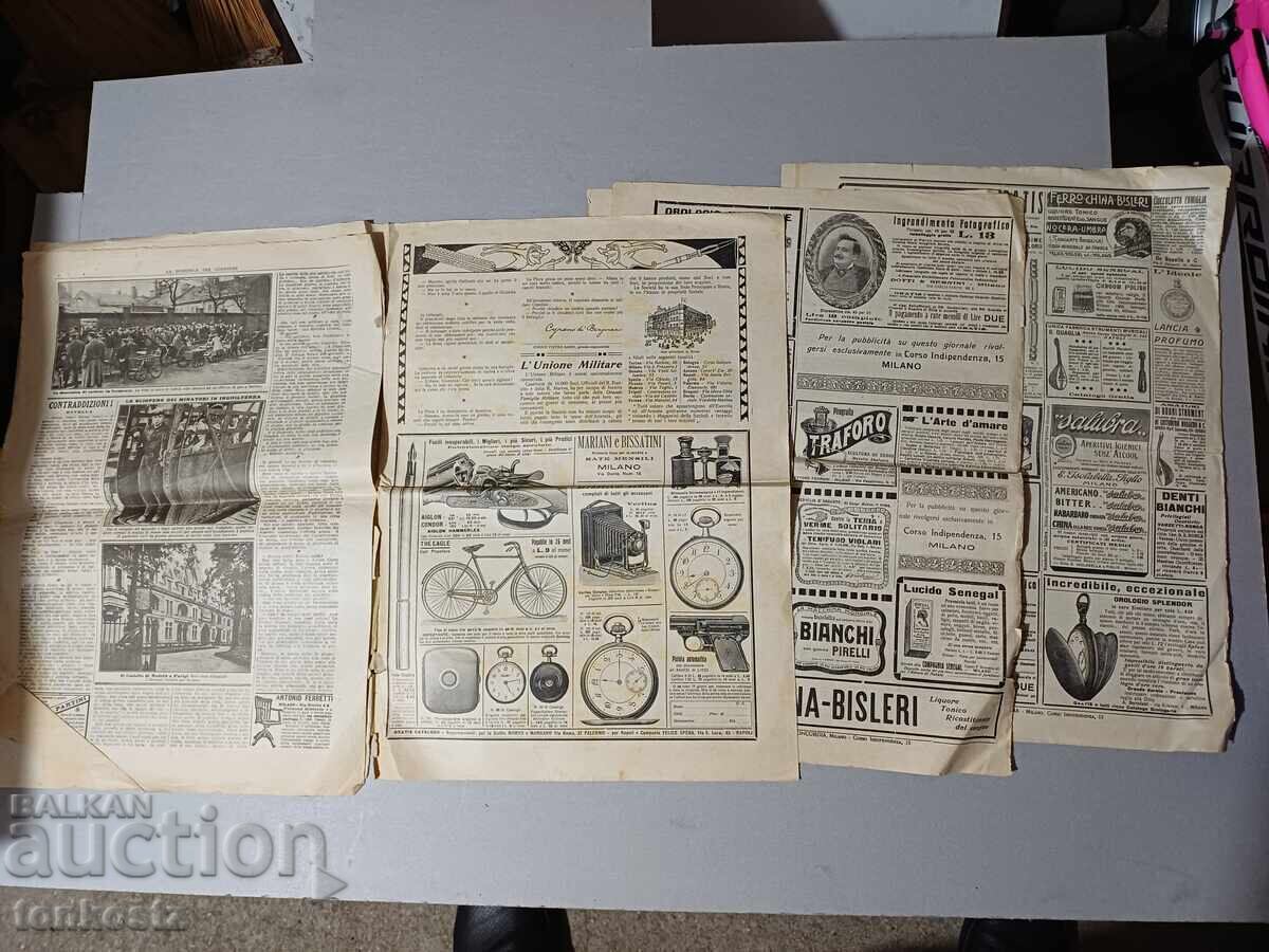 3 τμχ. Ιταλικές εφημερίδες 1913 με τιμή € 10.00 | 19.56 BGN