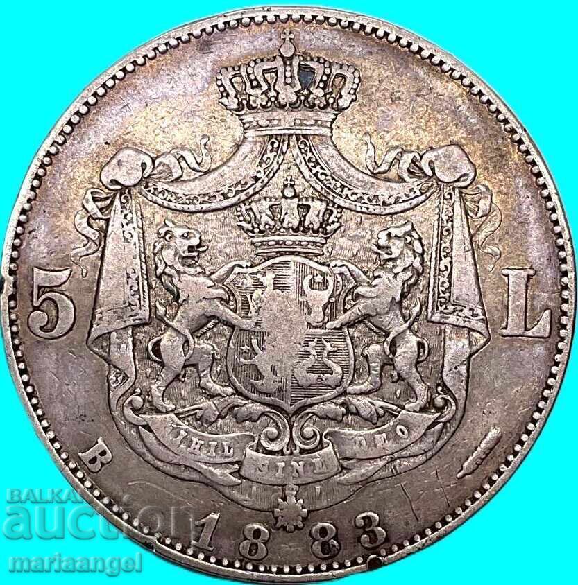 5 Lei 1883 România 25g Taler argint cu preț € 109.00 | 213.19 BGN
