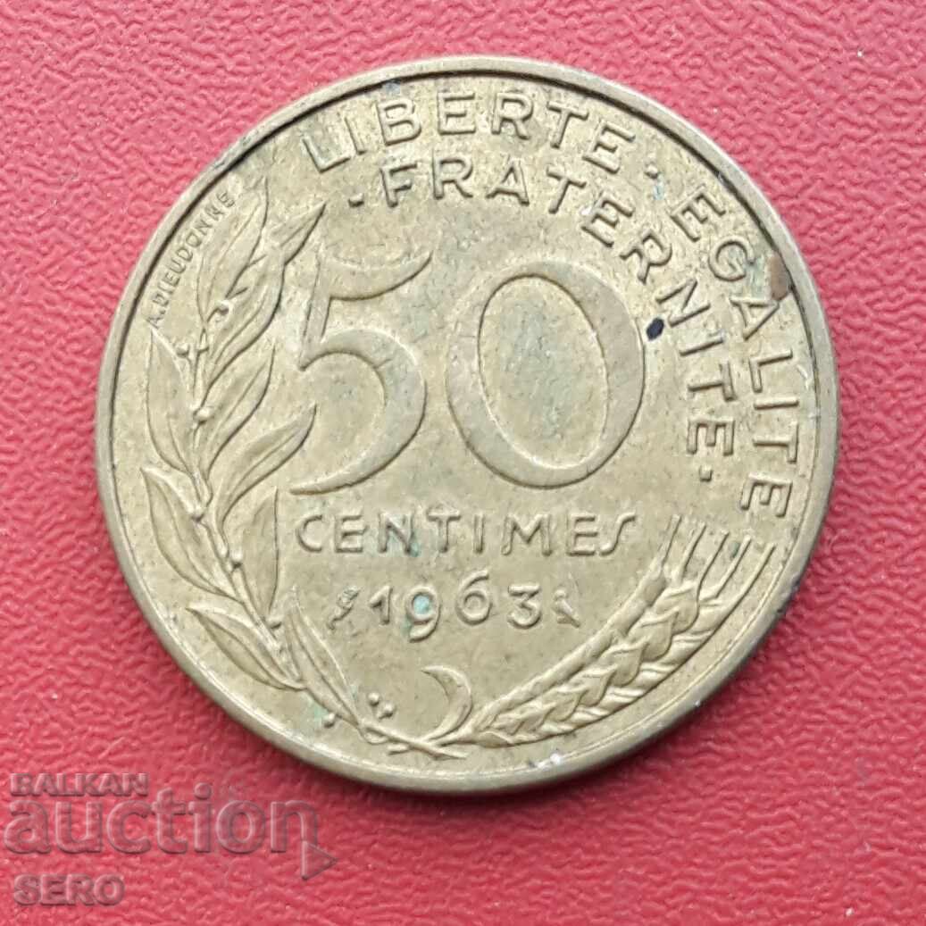 Γαλλία - 50 λεπτά 1963 - σπάνιο νόμισμα Γαλλία - 50 λεπτά 1963 - σπάνιο νόμισμα