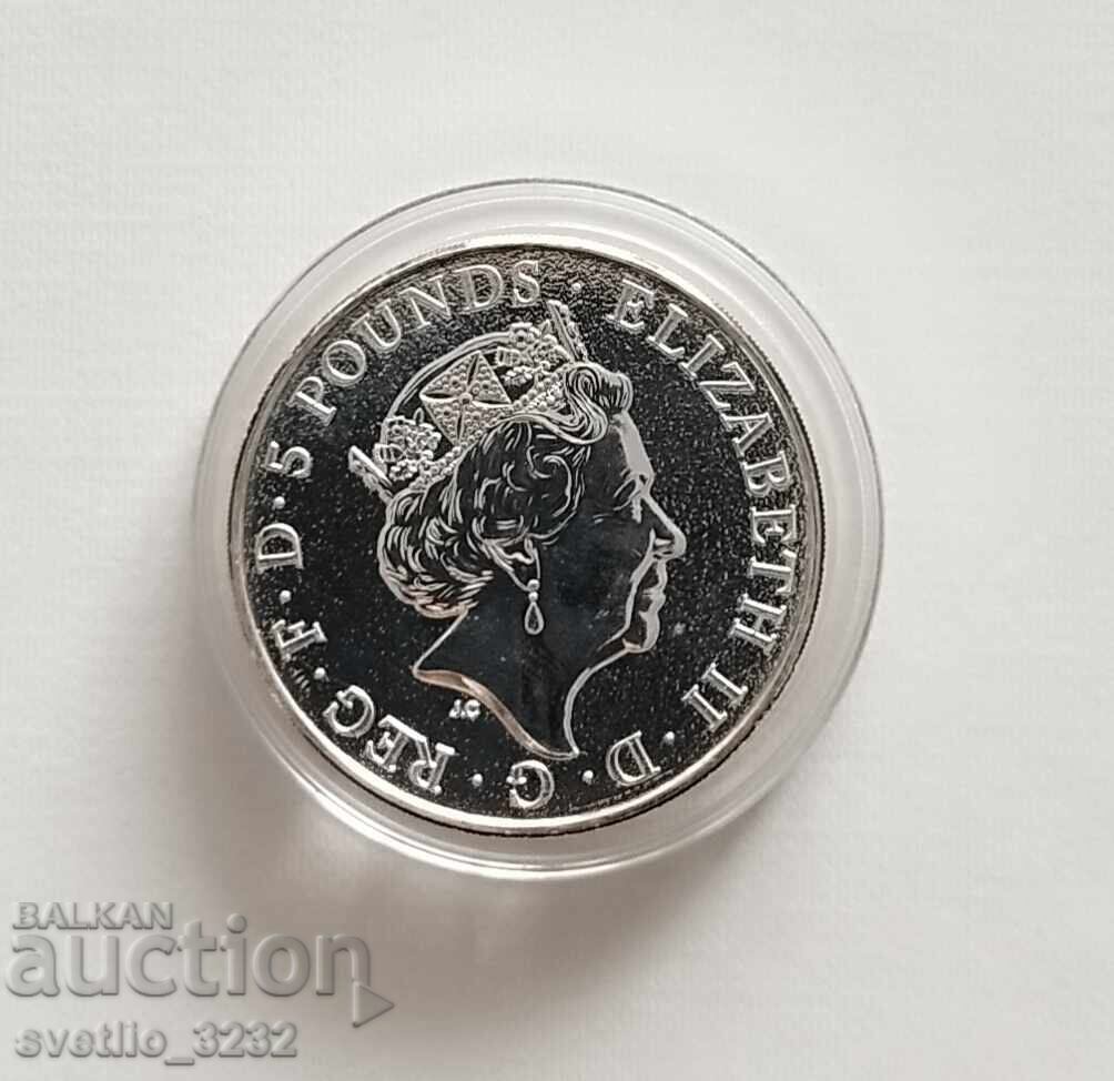 Ασήμι 2 OZ 2016 Λιοντάρι με τιμή € 260.00 | 508.52 BGN