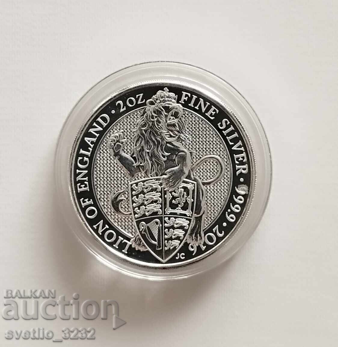 Ασήμι 2 OZ 2016 Λιοντάρι