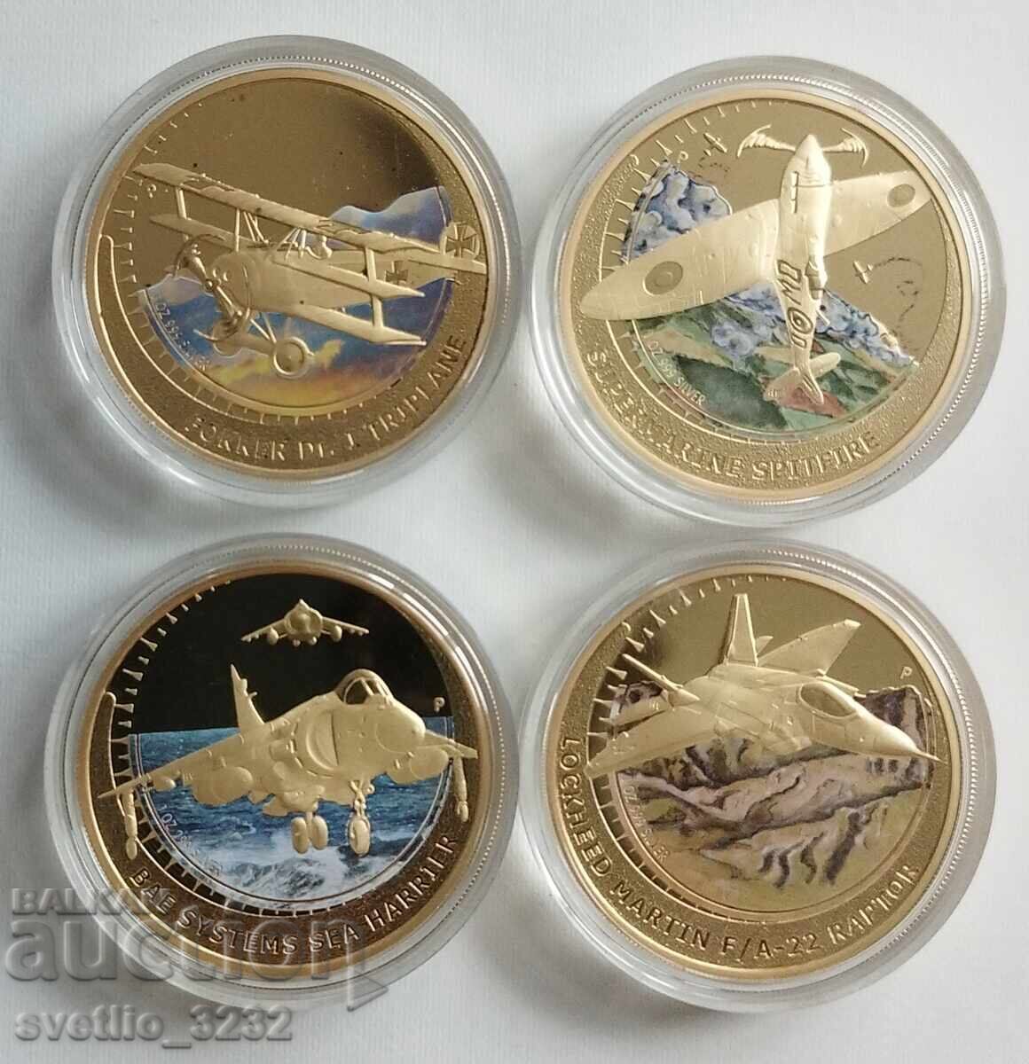 Licitație Argint 1 OZ 2006 Avioane 4 buc